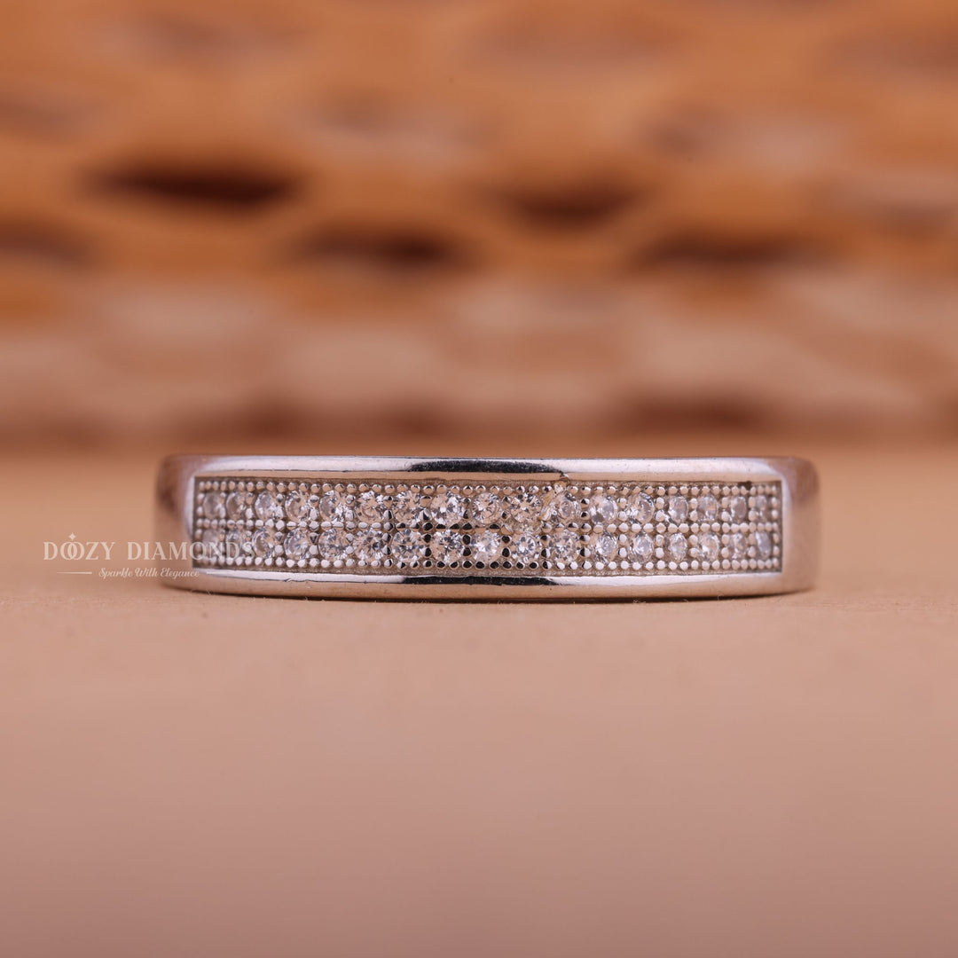 Round Diamond CVD EF/VVS Double Pave Wedding Band