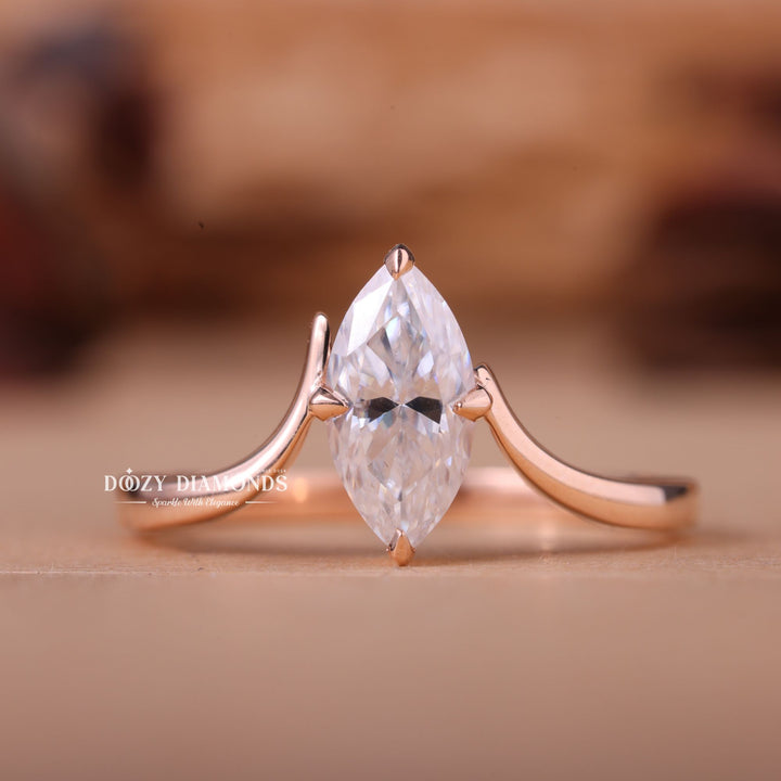 1.0CT-2.0CT Marquise E/VS1 Lab Grown Diamond Solitaire Engagement Ring