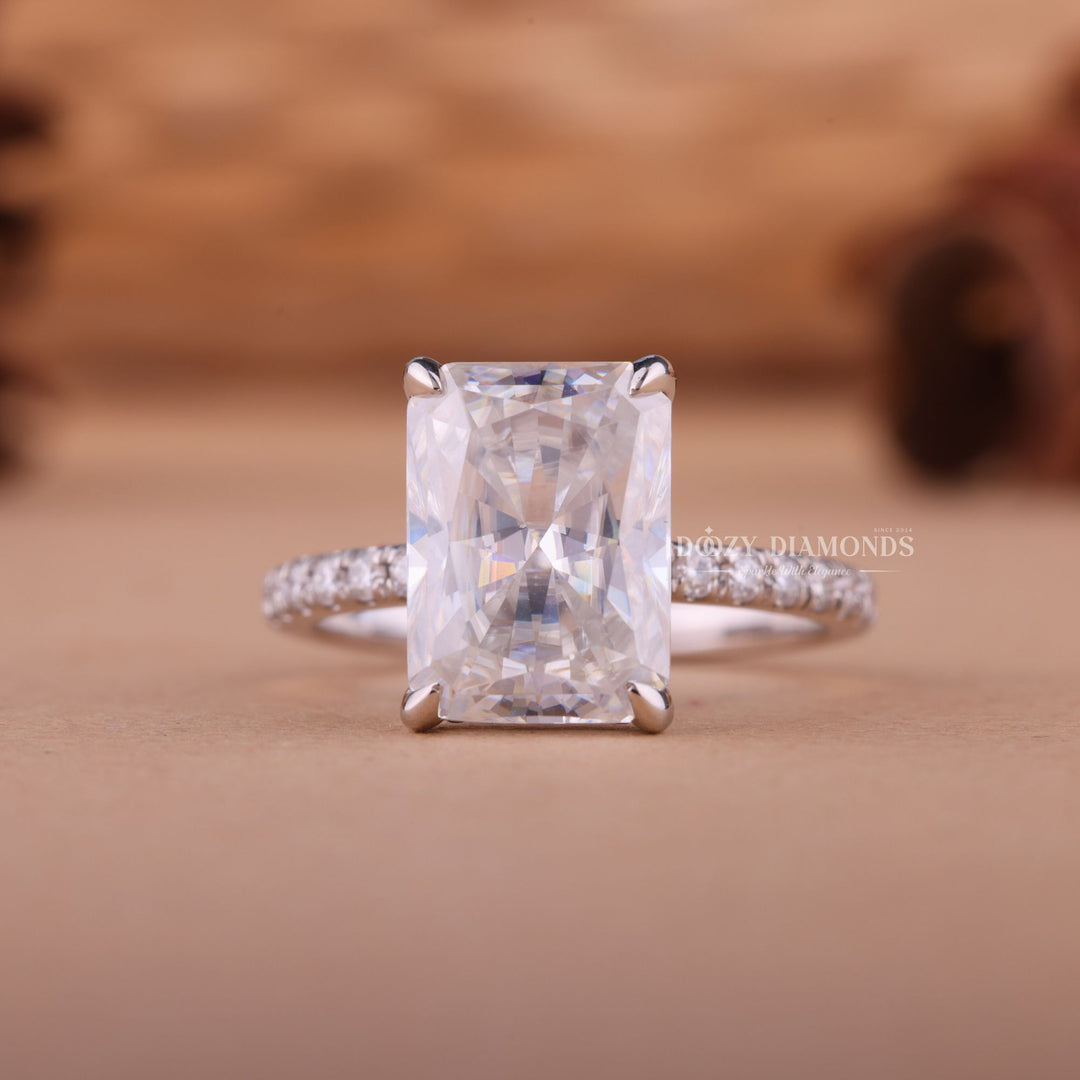 2.0CT-3.0CT Radiant F/VS1 Lab Grown Diamond Hidden Halo Engagement Ring