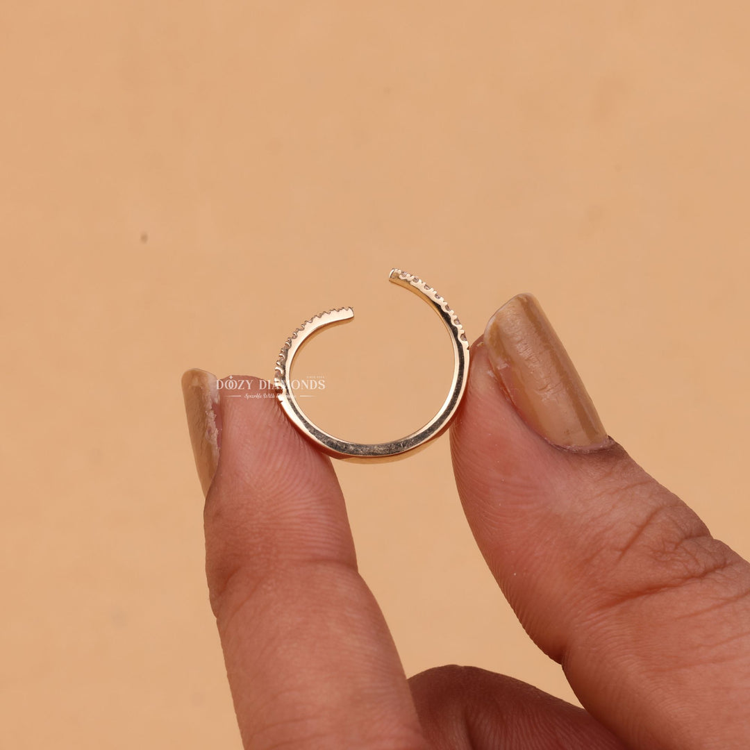 Round Cut Lab Grown Diamond EF/VVS Open Wedding Band