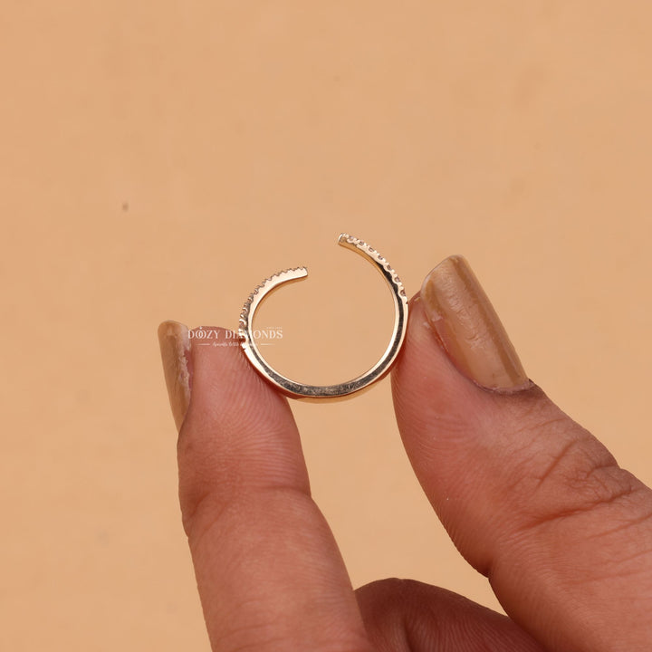 Round Cut Lab Grown Diamond EF/VVS Open Wedding Band