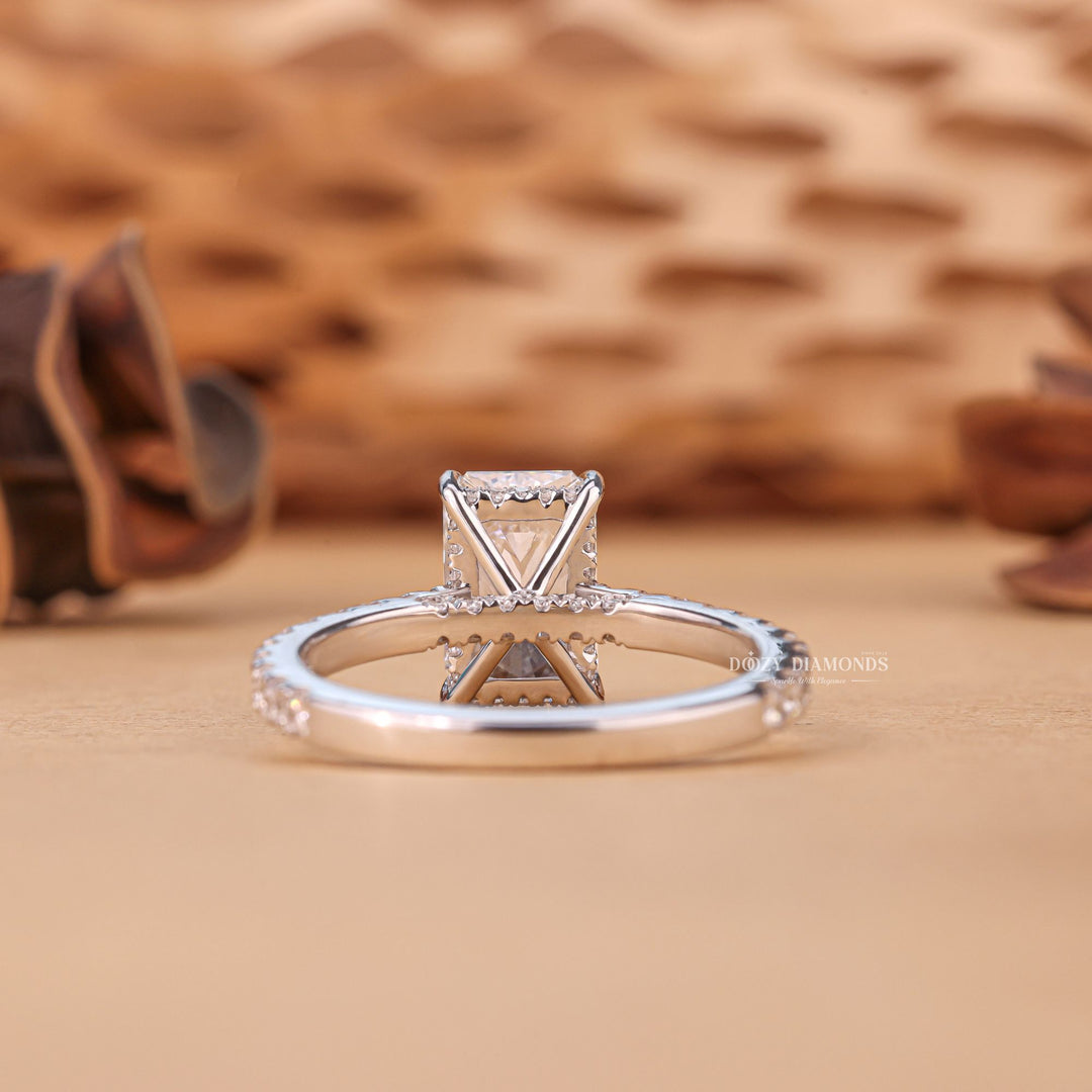 1.50CT - 2.50CT Radiant Cut F/VS2 Lab Grown Diamond Hidden Halo Engagement Ring - Doozy Diamonds