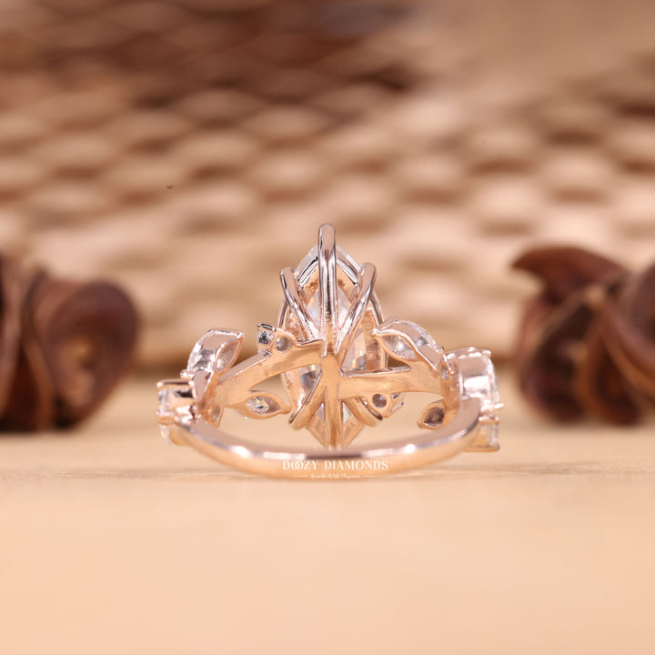 2.0CT-3.0CT Marquise Cut F/VS1 Lab Grown Diamond Nature Inspired Engagement Ring