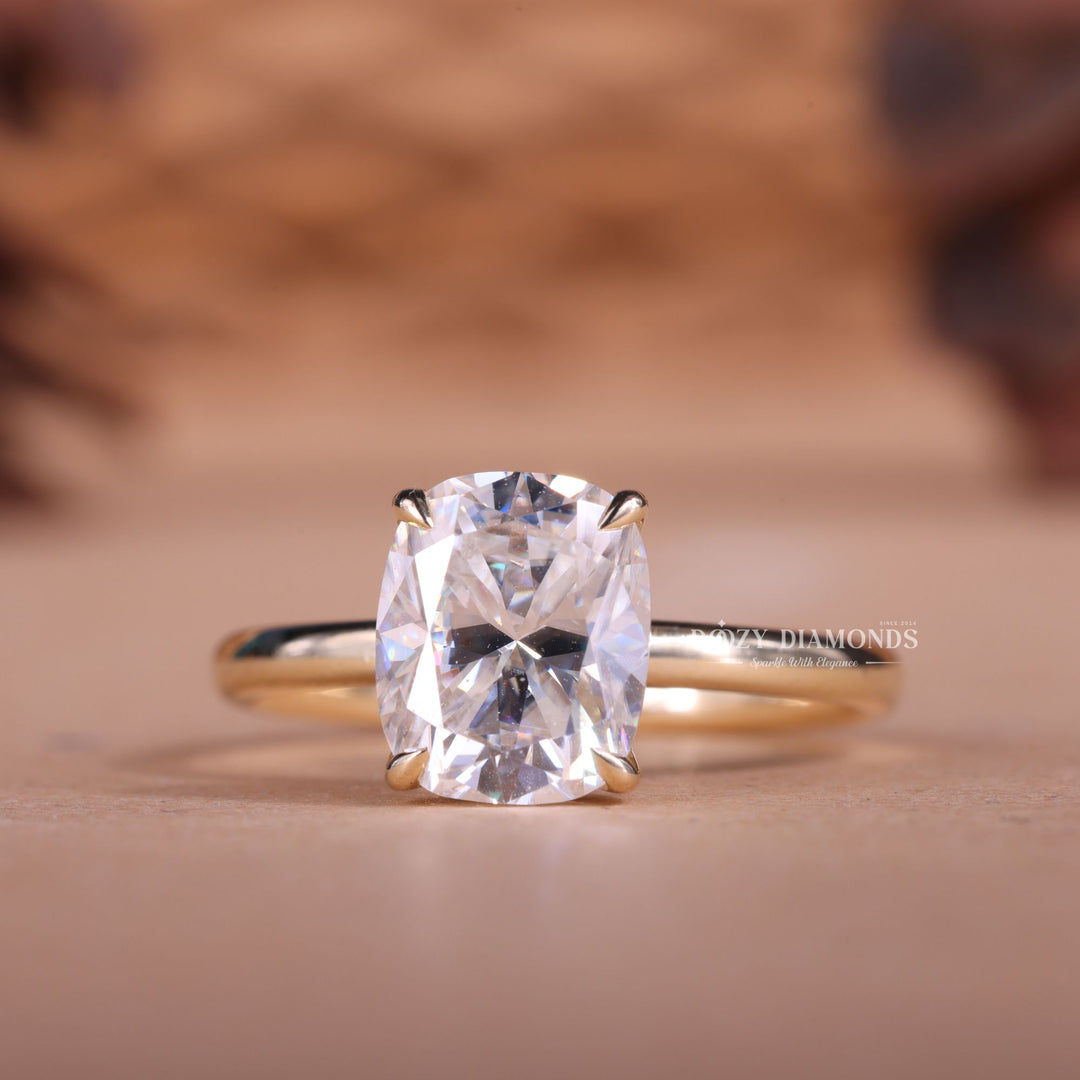 1.50CT-2.50CT Elongated Cushion E/VS1 Hidden Halo Lab Created Engagement Ring