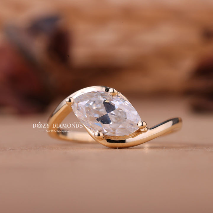 2.0CT-3.0CT East West Marquise E/VS1 Lab Grown Diamond Engagement Ring