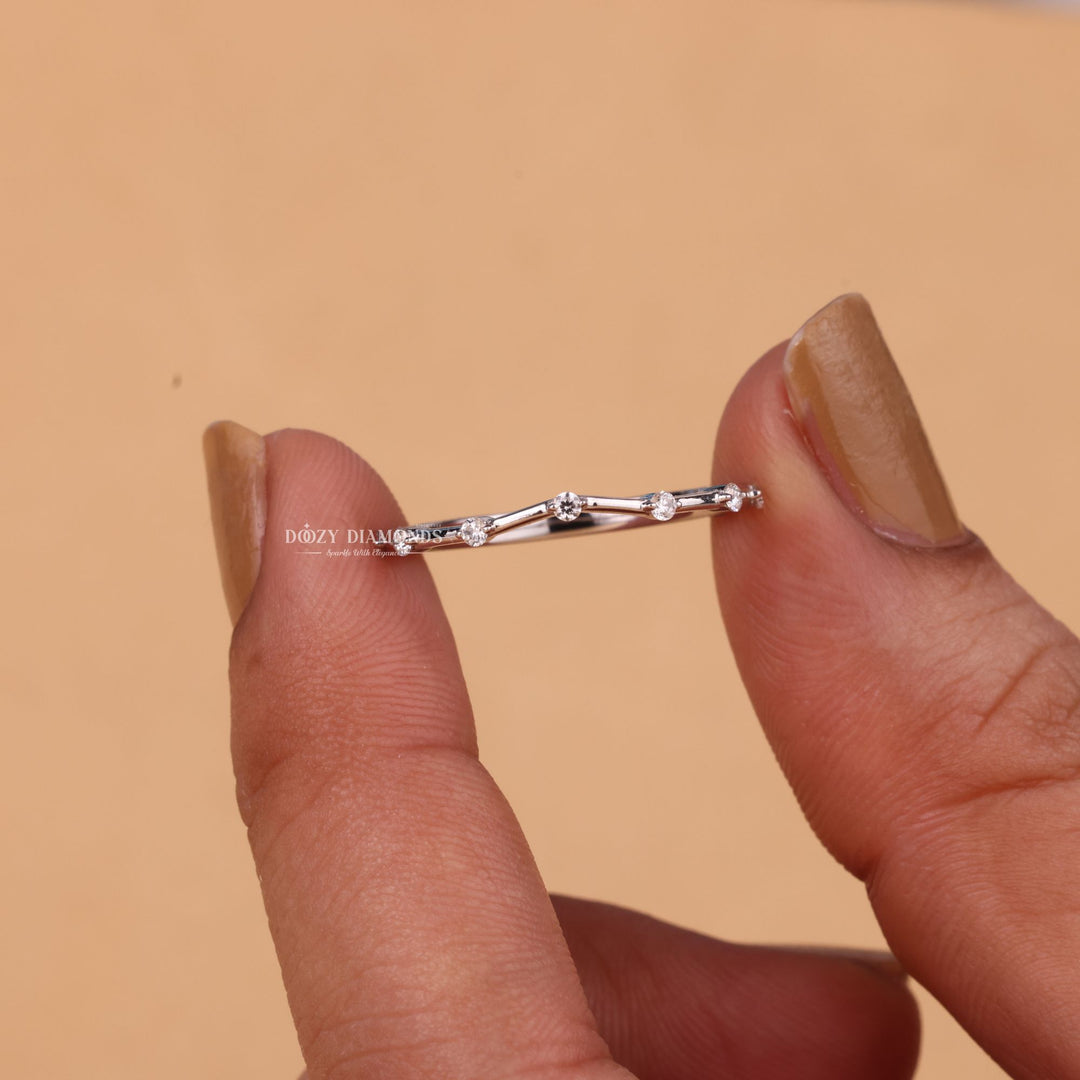 Round Cut Lab Grown Diamond EF/VVS Eternity Wedding Band