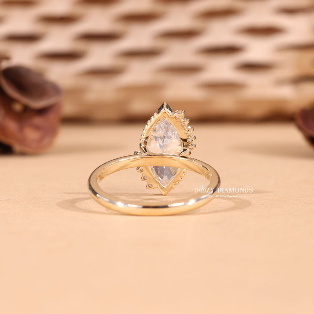 2.0CT-3.0CT Marquise Cut F/VS2 Lab Grown Vintage Cluster Diamond Engagement Ring