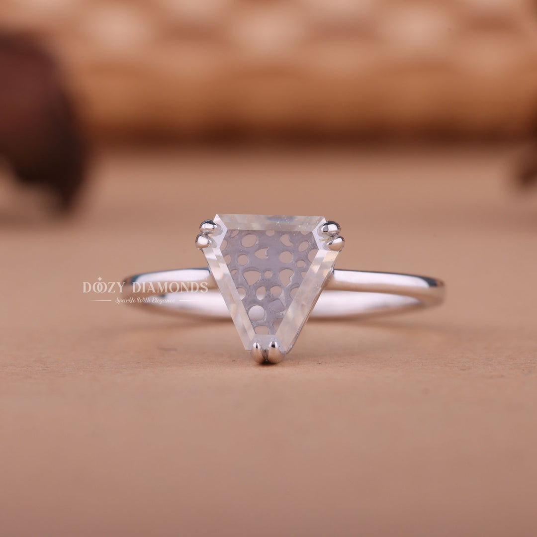 1.0CT-2.0CT Trillion F/VS1 Lab Created Diamond Solitaire Engagement Ring