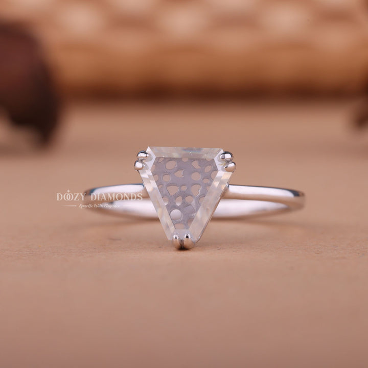 1.0CT-2.0CT Trillion F/VS1 Lab Created Diamond Solitaire Engagement Ring