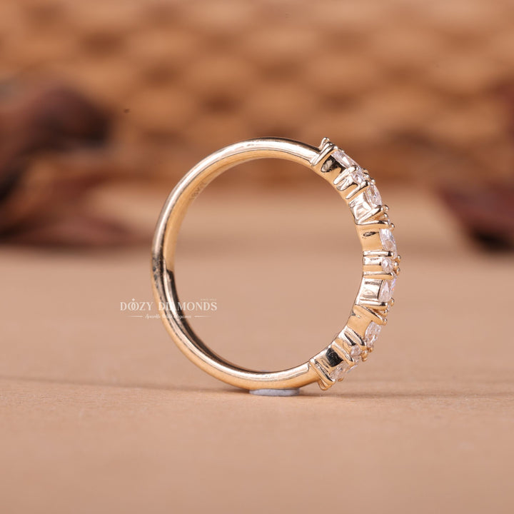 Round & Marquise Lab Grown Diamond EF/VVS Half Eternity Wedding Band