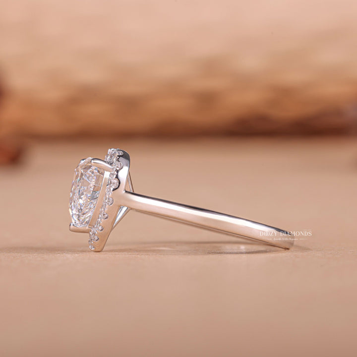1.50CT - 2.50CT Heart E/VS2 Lab Grown Diamond Halo Engagement Ring - Doozy Diamonds