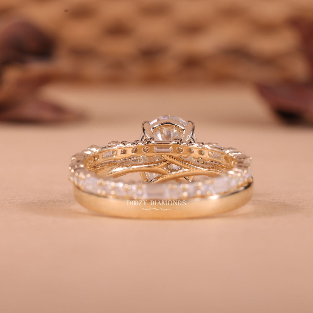 2.50CT Oval Cut EF-VS2 Lab Grown Solitaire Wedding Ring with Full Eternity Band