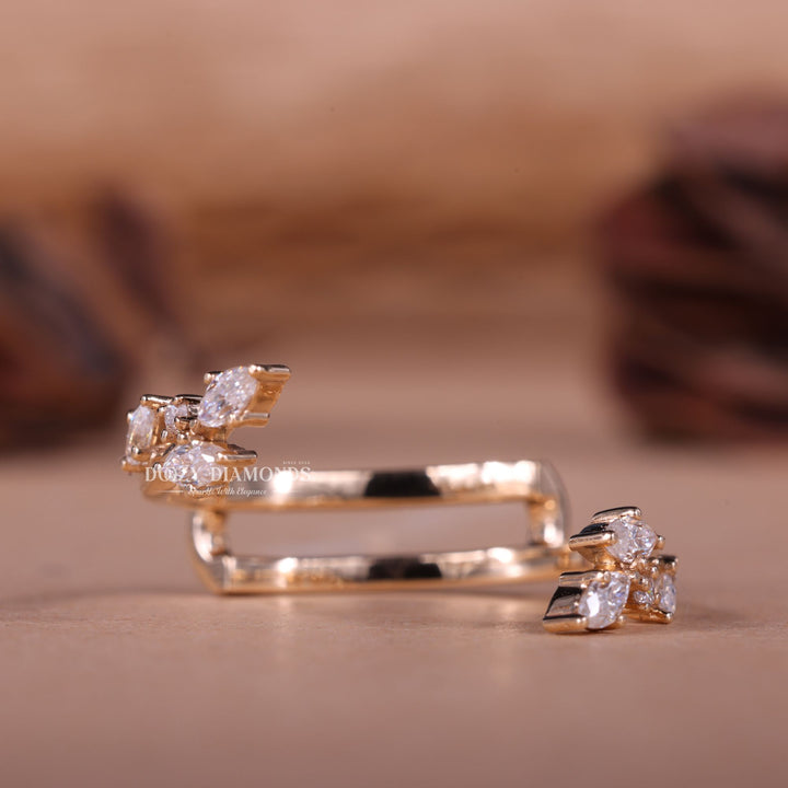 Round & Marquise EF/VVS Diamond Lab Grown Open Wedding Band