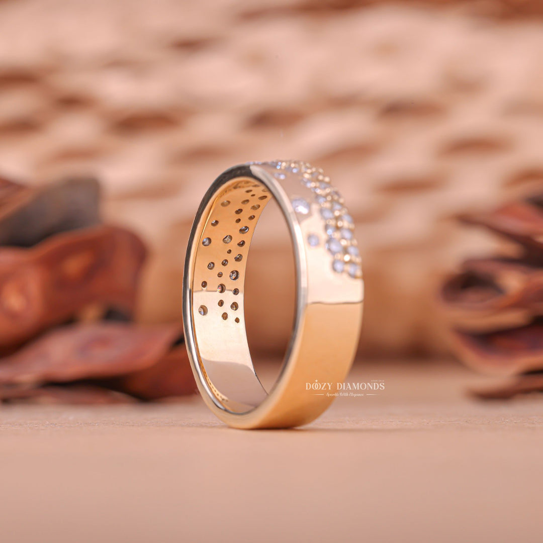 Round Diamond Flush Band, Lab Grown Diamond Wedding Band