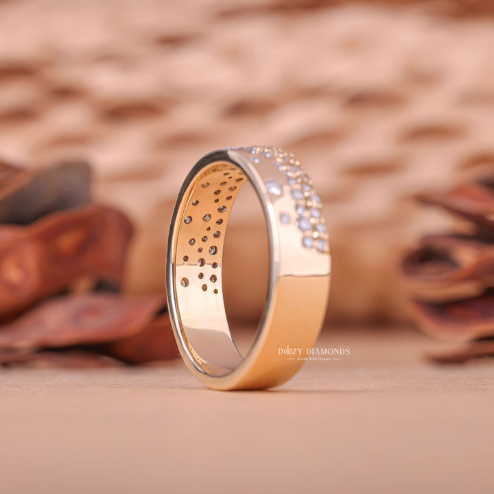 Round Diamond Flush Band, Lab Grown Diamond Wedding Band