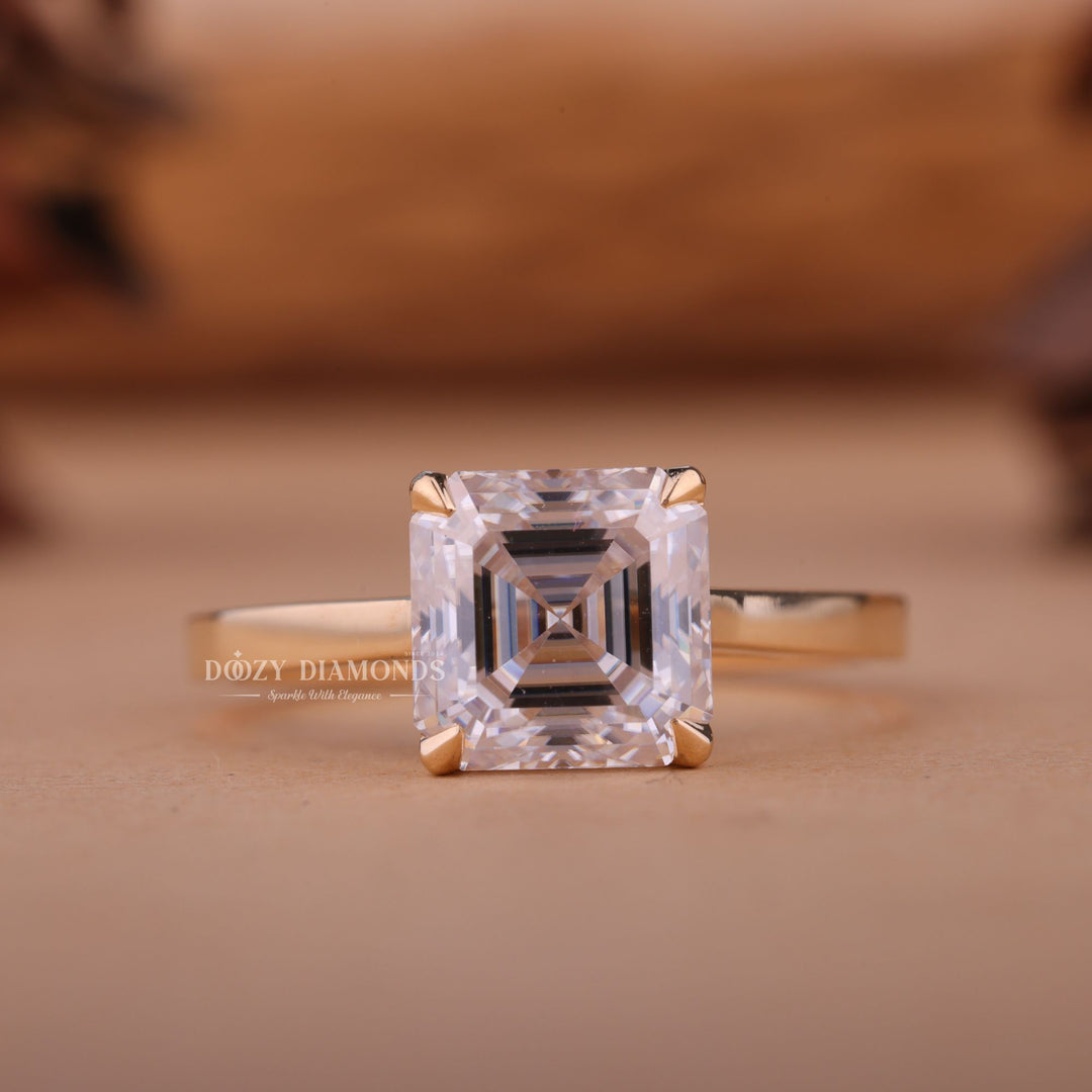 1.50CT-2.50CT Asscher F/VS1 Lab Grown Diamond Solitaire Engagement Ring