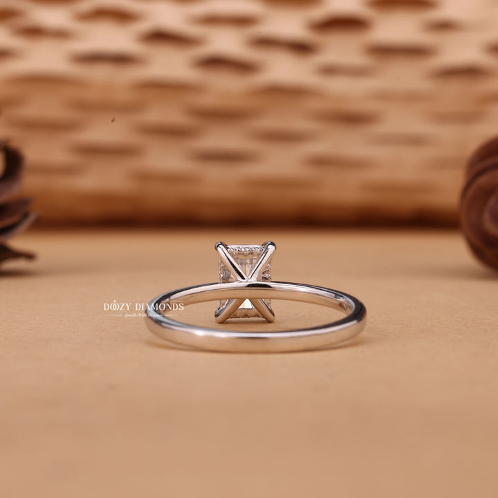 1.0CT-2.0CT Radiant Cut E/VS1 Lab Grown Diamond Hidden Halo Engagement Ring
