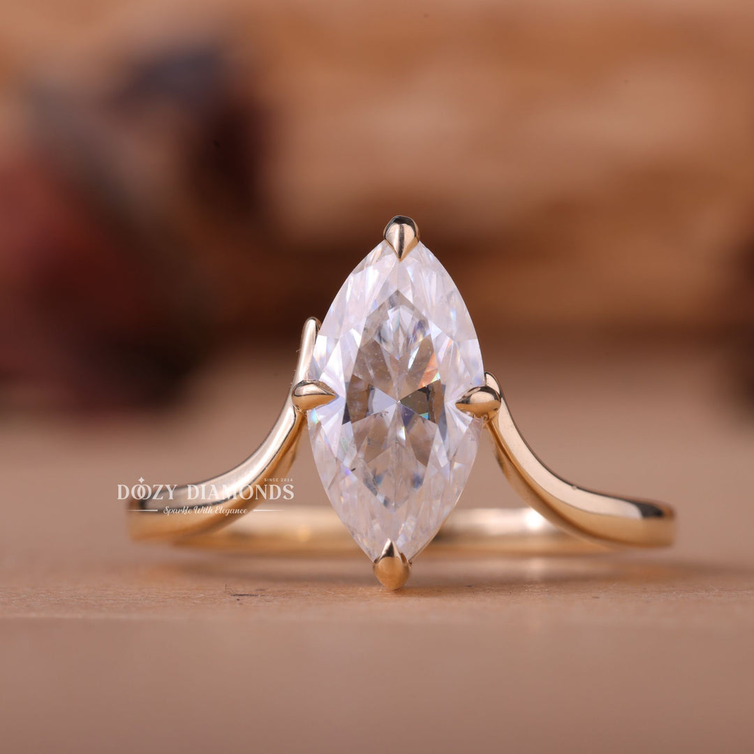 2.0CT-4.0CT Marquise E/VS1 Lab Grown Diamond Unique Engagement Ring
