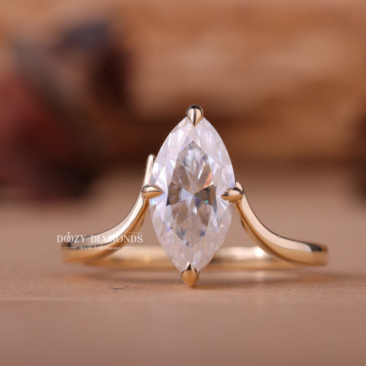 2.0CT-4.0CT Marquise E/VS1 Lab Grown Diamond Unique Engagement Ring