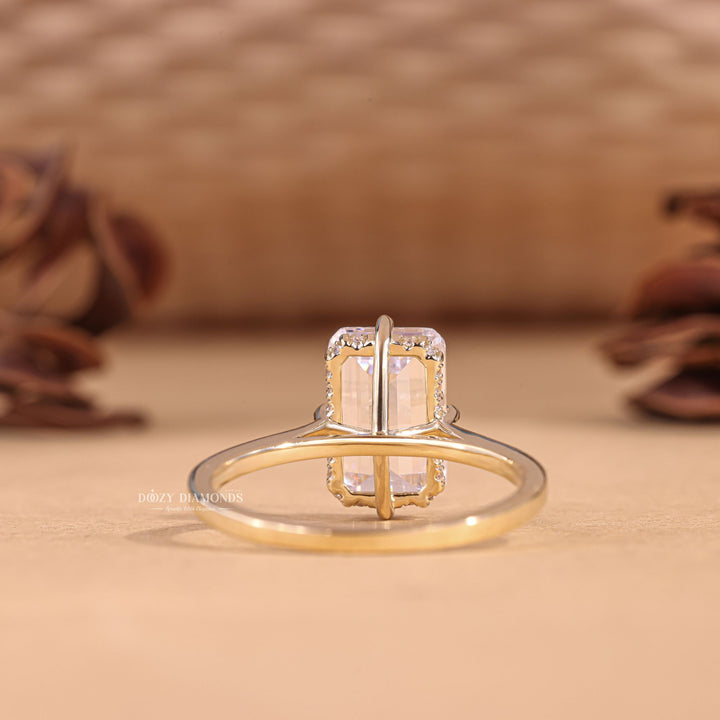 4.0CT - 6.0CT Emerald Cut E/VS1 Lab Grown Diamond Hidden Halo Engagement Ring - Doozy Diamonds