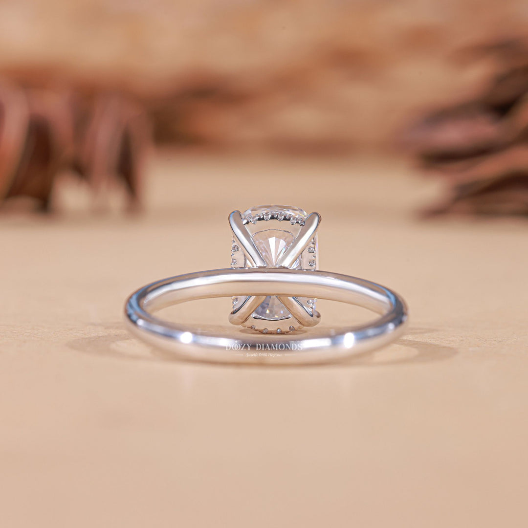 1.50CT - 2.50CT Cushion F/VS1 Lab Grown Diamond Hidden Halo Engagement Ring - Doozy Diamonds