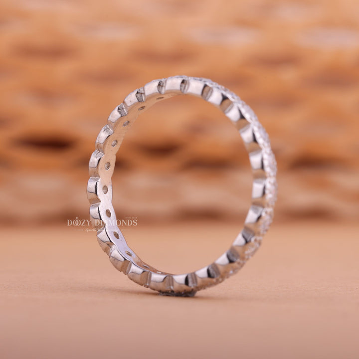 Round Diamond CVD EF/VVS Full Eternity Milgrain Wedding Band