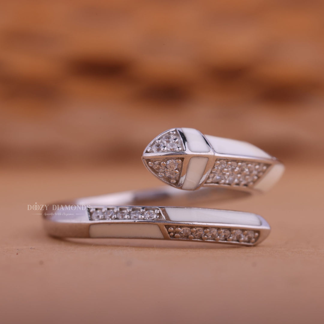 Round Diamond CVD EF/VVS Unique Open Cuff Wedding Band