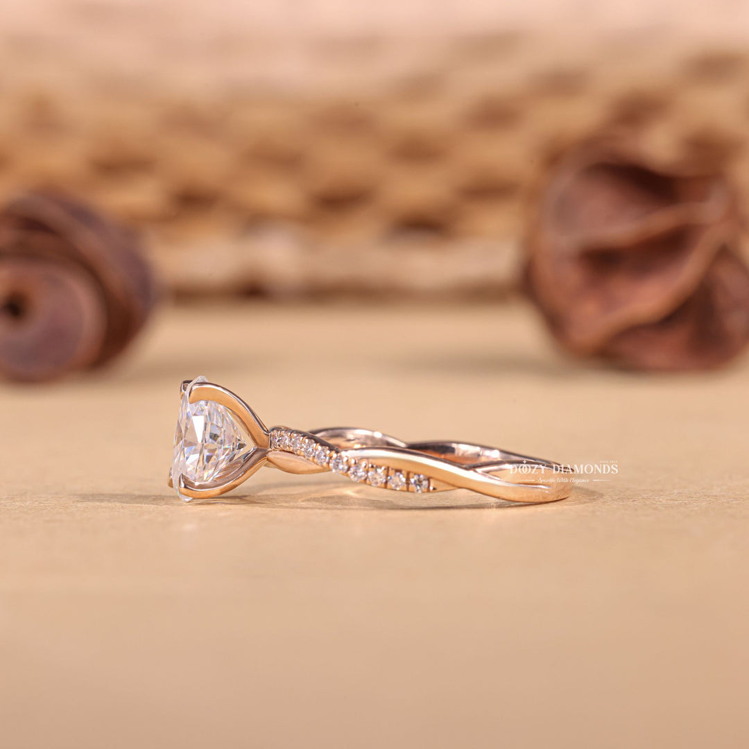1.0CT - 2.0CT Oval Cut F/VS1 Lab Grown Infinity Diamond Engagement Ring - Doozy Diamonds