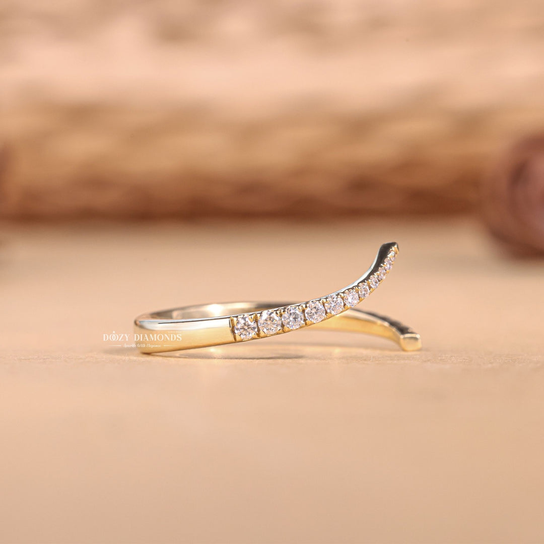 Round Cut Lab Grown Diamond EF/VVS Open Wedding Band