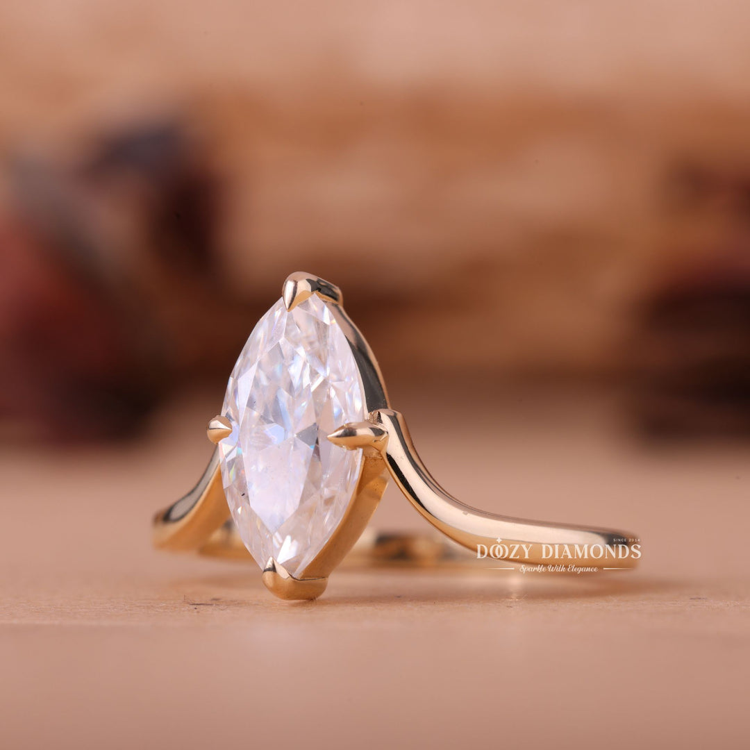 2.0CT-4.0CT Marquise E/VS1 Lab Grown Diamond Unique Engagement Ring