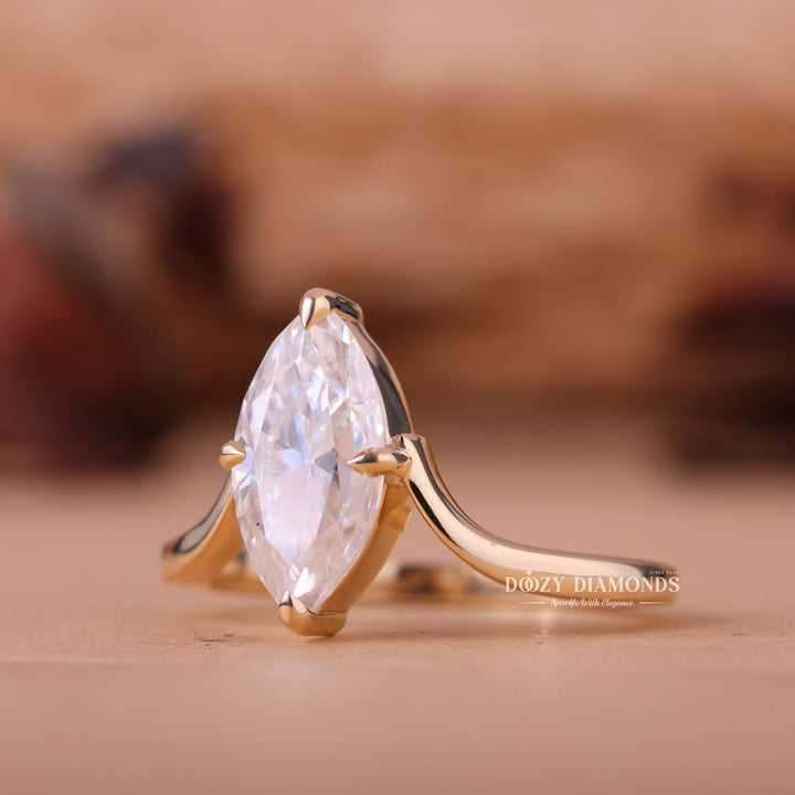 2.0CT-4.0CT Marquise E/VS1 Lab Grown Diamond Unique Engagement Ring
