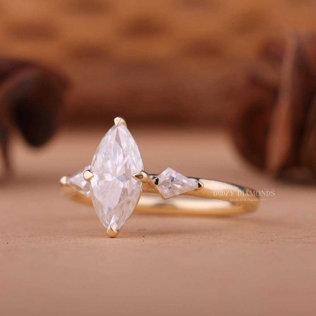 2.0CT-3.0CT Marquise Trilogy F/VS1 Lab Grown Diamond Engagement Ring