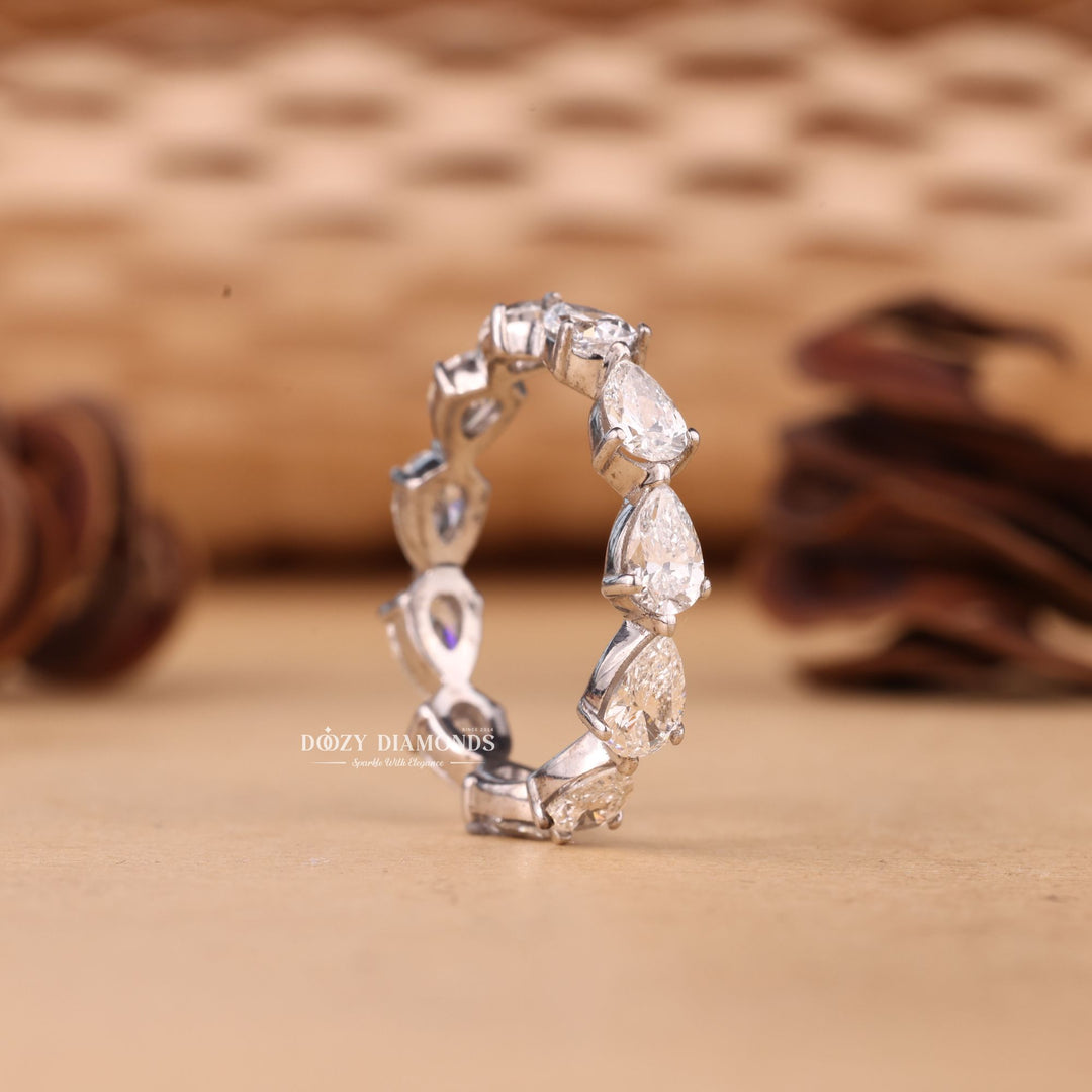 Pear Cut Lab Grown Diamond EF/VVS Full Eternity Wedding Band