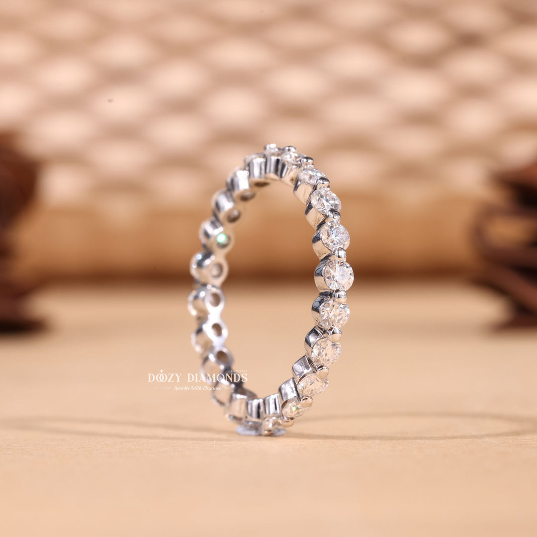 Round Cut Lab Grown Diamond EF/VVS Full Eternity Floating Bubble Wedding Band