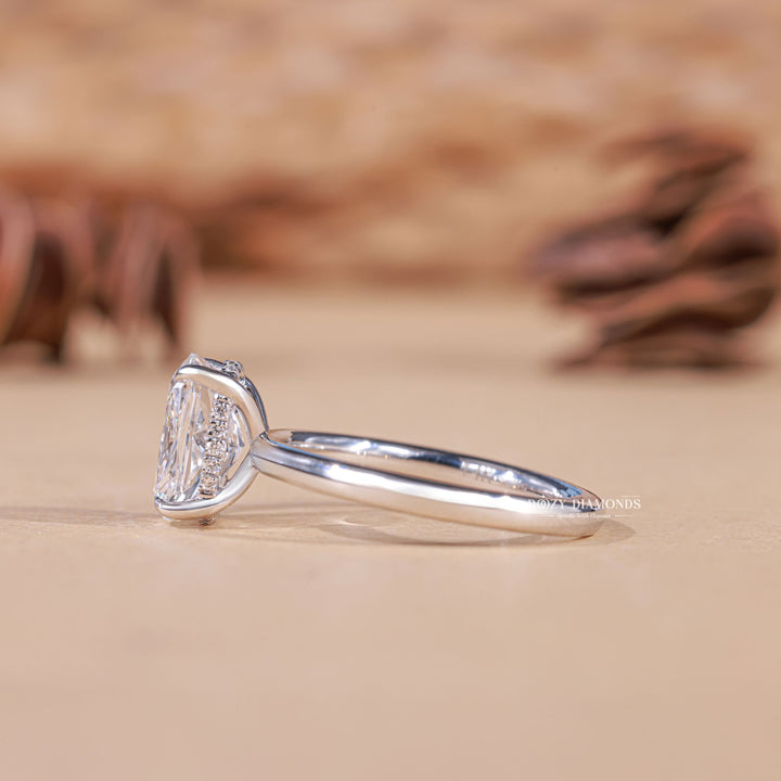 1.50CT - 2.50CT Cushion F/VS1 Lab Grown Diamond Hidden Halo Engagement Ring - Doozy Diamonds