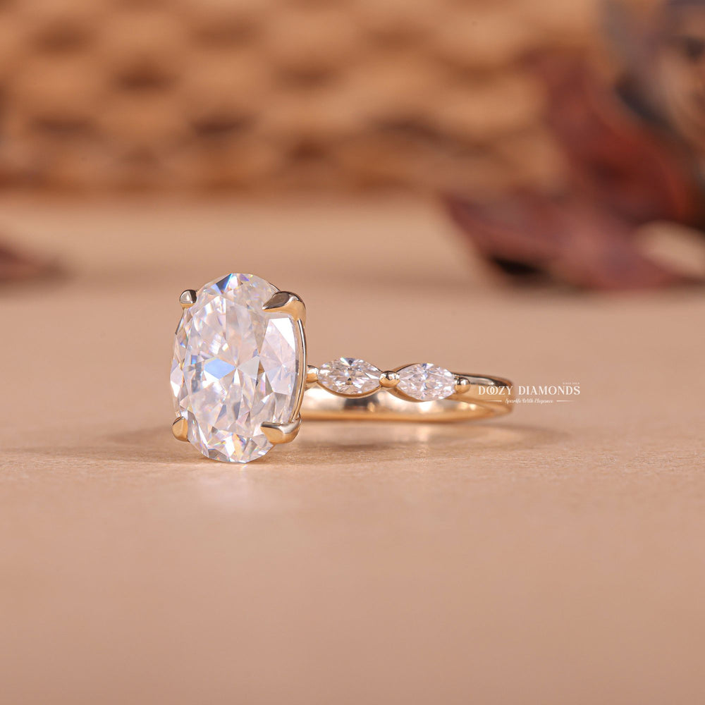 2.50CT - 3.50CT Oval F/VS2 Lab Grown Diamond Pave Engagement Ring - Doozy Diamonds