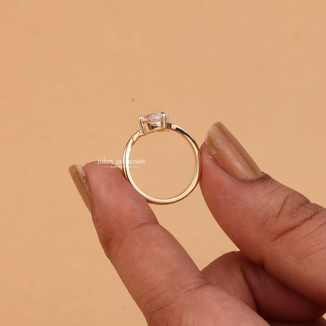 2.0CT-3.0CT Marquise Cut E/VS1 Lab Grown Diamond Unique Bypass Engagement Ring