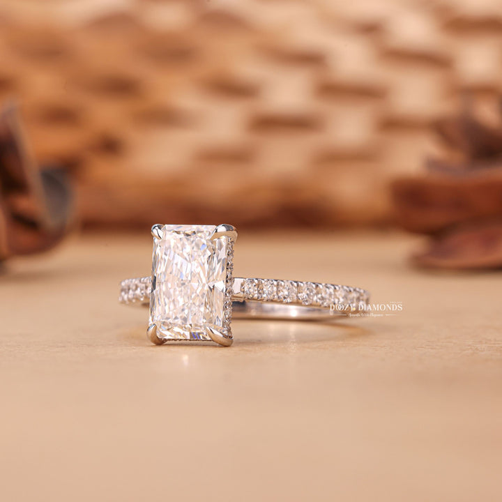 1.50CT - 2.50CT Radiant Cut F/VS2 Lab Grown Diamond Hidden Halo Engagement Ring - Doozy Diamonds