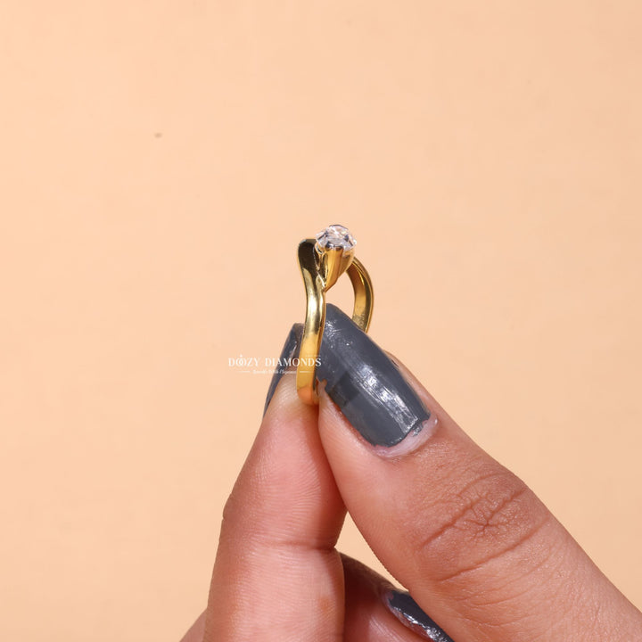 1.50CT-2.50CT Marquise Cut F/VS1 Lab Grown Diamond Wave Engagement Ring