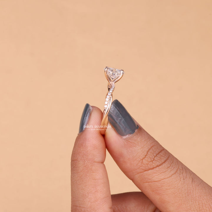 1.0CT-2.0CT Oval Cut F/VS1 Lab Grown Infinity Diamond Engagement Ring