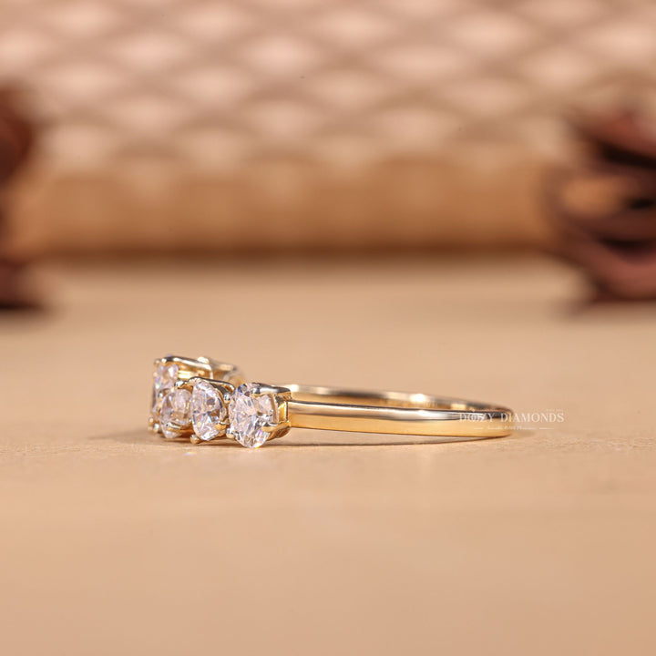 Oval & Pear Cut Lab Grown Diamond EF/VVS Cluster Wedding Band