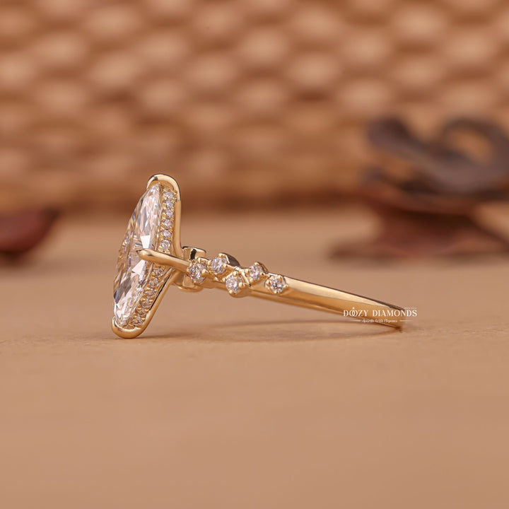 Marquise three-stone engagement ring, Marquise side stone engagement ring, Marquise cathedral engagement ring, Marquise bezel engagement ring, Marquise tension set engagement ring,