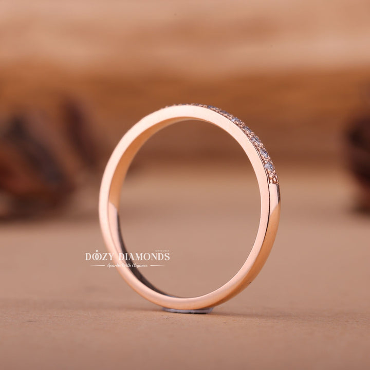 Round EF/VVS Diamond Lab Grown Half Eternity Wedding Band