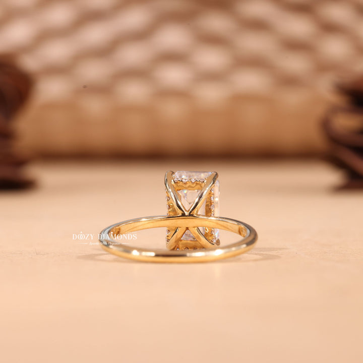 3.0CT-4.0CT Emerald Cut FE/VS2 Lab Grown Hidden Halo Engagement Ring
