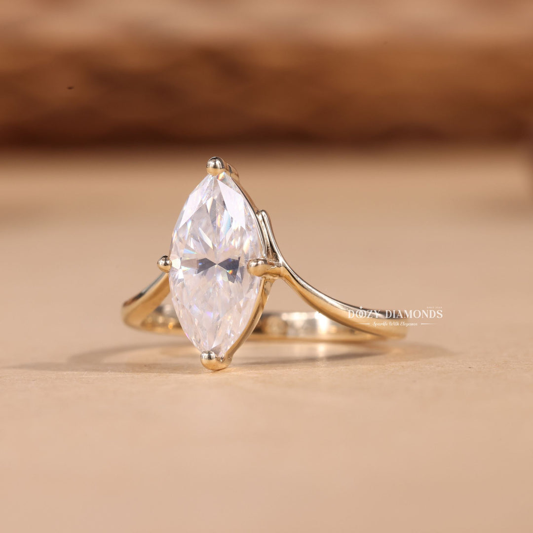 2.0CT-3.0CT Marquise Cut E/VS1 Lab Grown Diamond Eve Engagement Ring