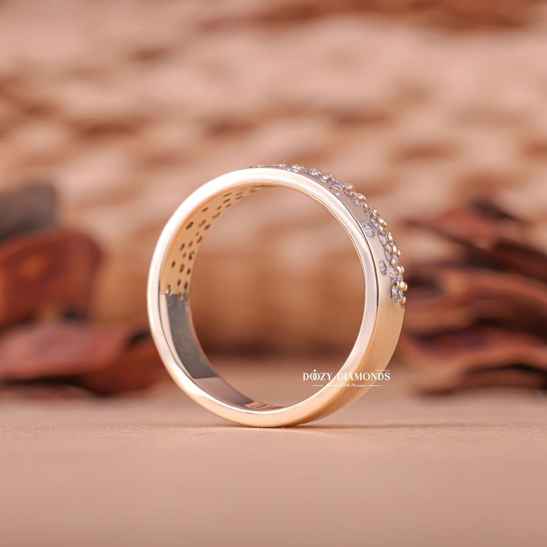 Round Diamond Flush Band, Lab Grown Diamond Wedding Band