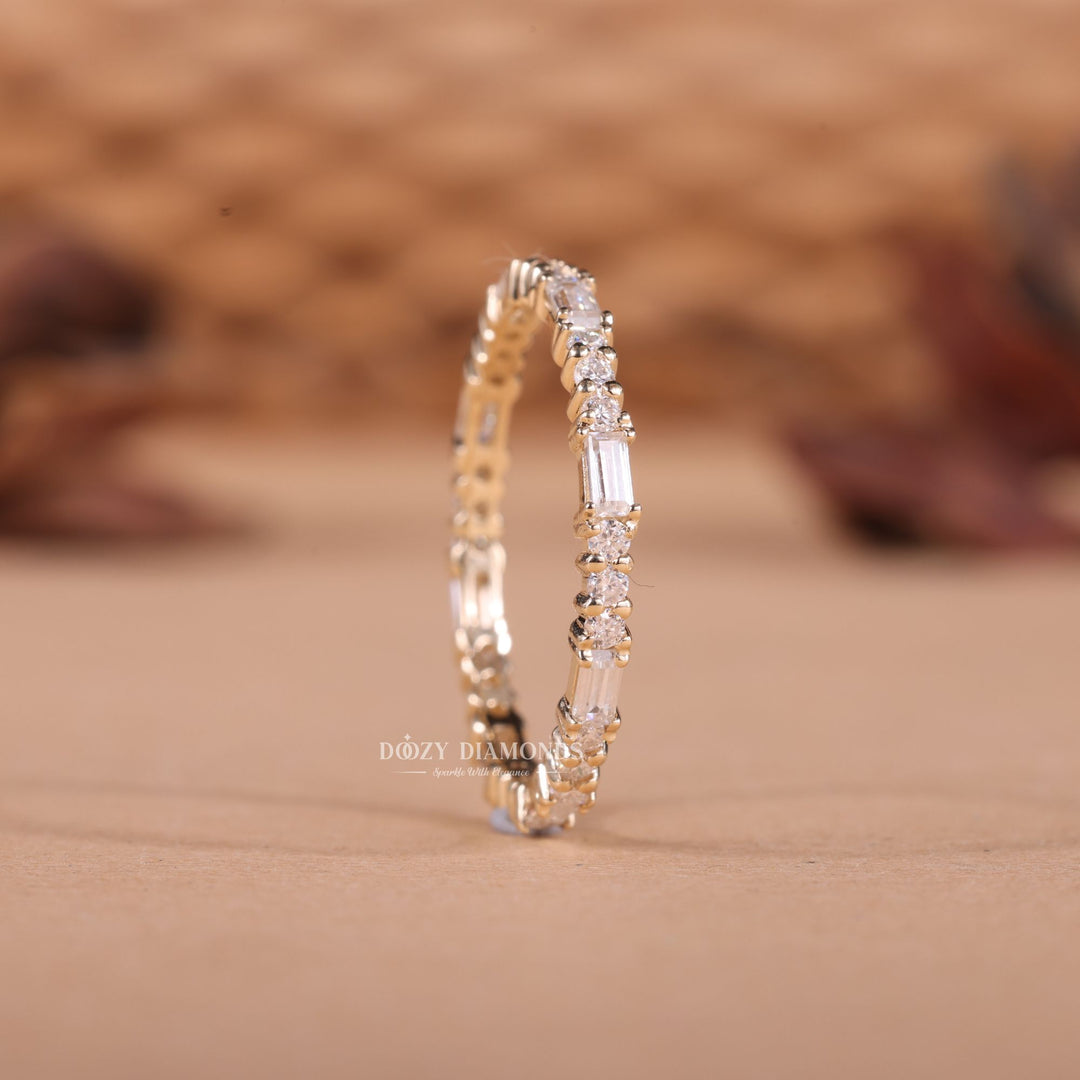 Round & Baguette Lab Grown Diamond EF/VVS Eternity Wedding Band