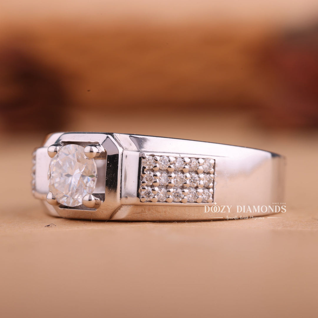 1.0CT Round Cut Lab Grown F/VS1 Diamond Men's Wedding Ring