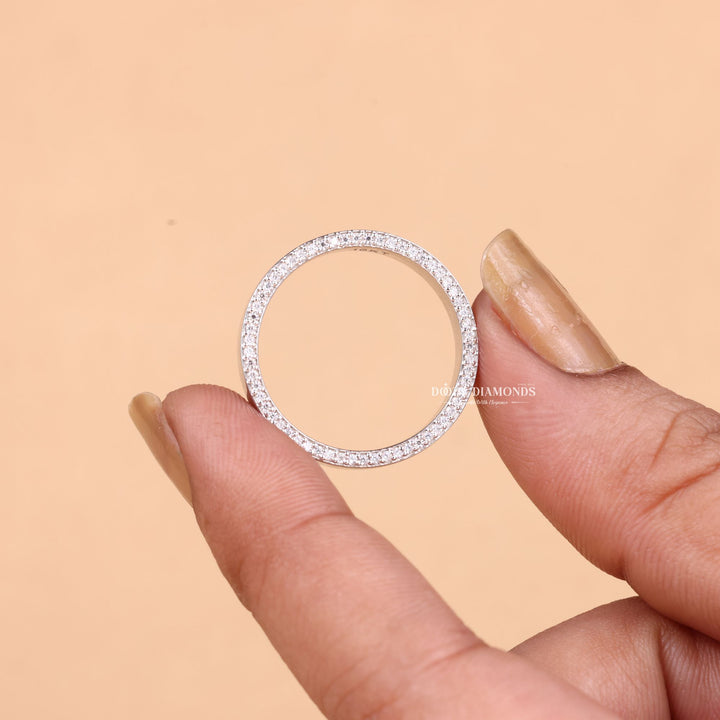 Round Cut Lab Grown Diamond EF/VVS Plain Gold Wedding Band