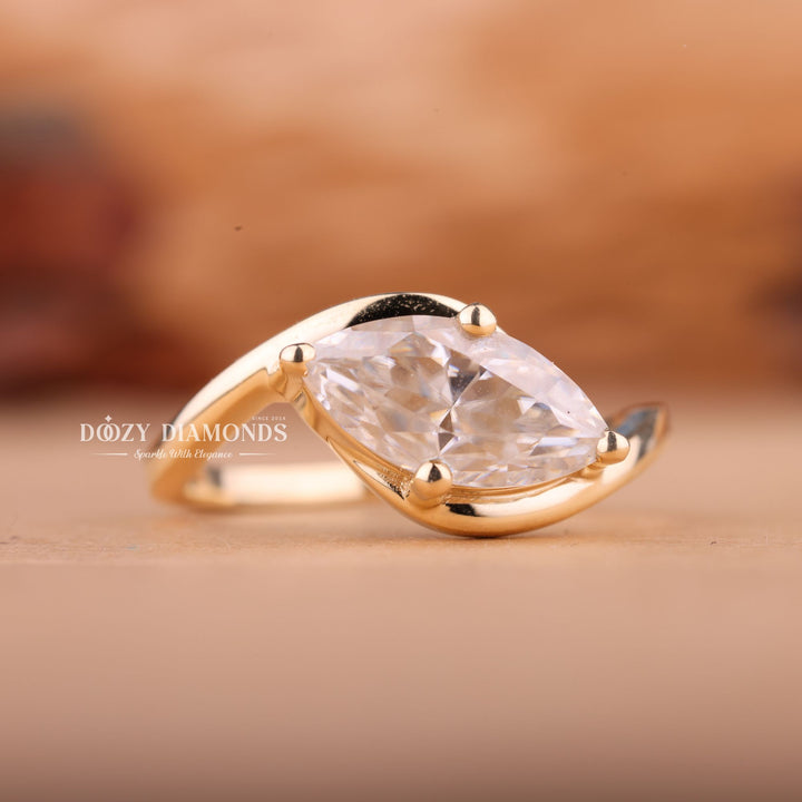 2.50CT-3.50CT Marquise E/VS1 Lab Created Diamond East West Engagement Ring